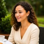 14k White Gold Hoop Earrings 50mm 2 Inch on Model