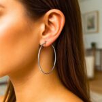 14k White Gold Hoop Earrings 60mm x 2mm 14k White Gold Hoop Earrings 60mm x 2mm