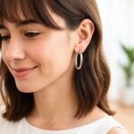 14k White Gold Simple Round 25mm Hoop Earrings 4mm Thickness