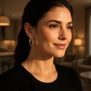 14k Yellow Gold 25mm Hoop Earrings 3mm Thick for Women