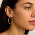 14k Yellow Gold 25mm Tube Hoop Earrings 3mm Thickness