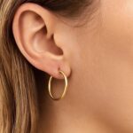 14k Yellow Gold Basic Hoop Earrings 20mm x 3mm