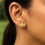 14k Yellow Gold Bee Stud Earrings