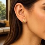 14k Yellow Gold Capricorn Stud Earrings