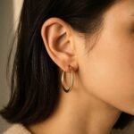 14k Yellow Gold Medium Hoop Earrings 30mm x 3mm