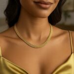 14k Yellow Gold Panther Link Chain Necklace 6.6mm