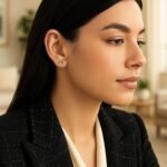 14k Yellow Gold Peace Sign Stud Earrings 7mm