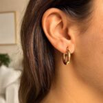 14k Yellow Gold Small Hoop Earrings 15mm x 3mm