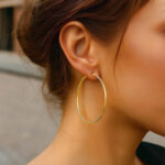 55mm Hoop Earrings 2mm Thickness 14k Yellow Gold for Women 55mm Hoop Earrings 2mm Thickness 14k Yellow Gold for Women