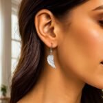 925 Sterling Silver Angel Wing Drop Earrings