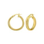 14K Yellow Gold Interlocking Medium Trinity Hoop Earrings 14K Yellow Gold Interlocking Medium Trinity Hoop Earrings