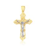 14k Two Tone Gold Large Cross Pendant 14k Two Tone Gold Large Cross Pendant