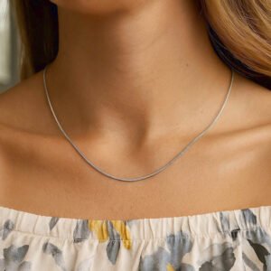 Sterling Silver 1mm Thin Octagonal Snake Chain for Women