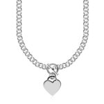 Sterling Silver Rolo Chain with Heart Toggle Charm 8mm 18 inch (45.7 cm) Sterling Silver Rolo Chain with Heart Toggle Charm 8mm 18 inch (45.7 cm)