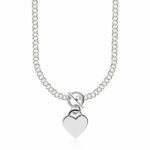 6 mm Rolo Chain Necklace with Heart Toggle Charm Sterling Silver 16 & 18 inch 6 mm Rolo Chain Necklace with Heart Toggle Charm Sterling Silver 16 & 18 inch