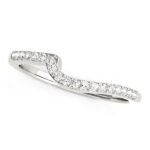 Curved Design Round Diamond Wedding Band 1/4 cttw 14k White Gold