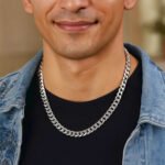 Sterling Silver 7mm Curb Chain Necklace for Men