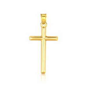 14k Yellow Gold Cross Pendant High Polish