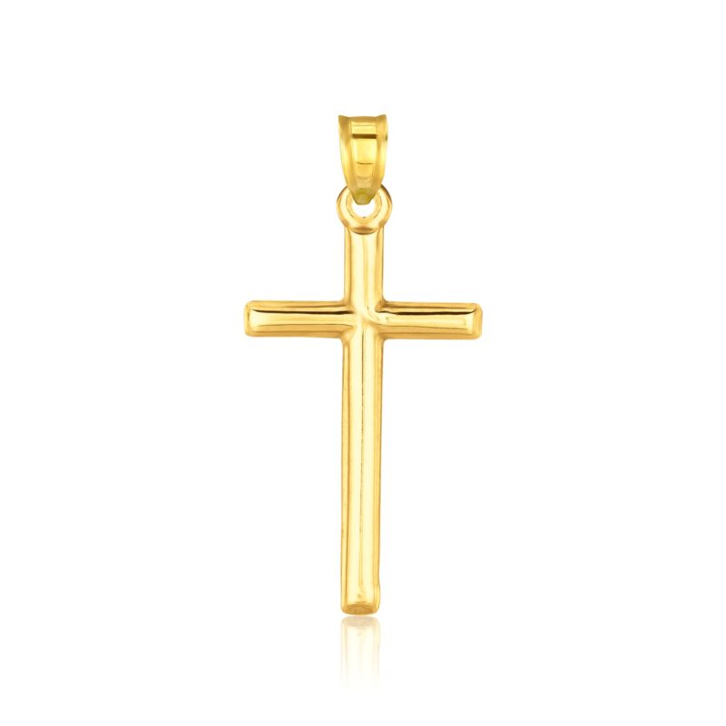 14k Yellow Gold Cross Pendant High Polish