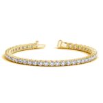 10 Carat Lab Grown Diamond Tennis Bracelet 14k Yellow Gold