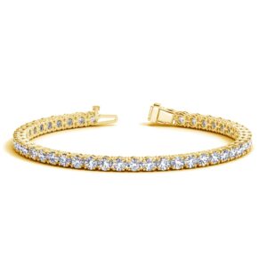 10 Carat Lab Grown Diamond Tennis Bracelet 14k Yellow Gold