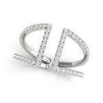 Open Style Dual Band Ring with Diamonds 1/2 cttw 14k White Gold