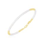 14k Yellow Gold High Polish Freshwater Pearl Pallina Bead Bracelet (2.00 mm)