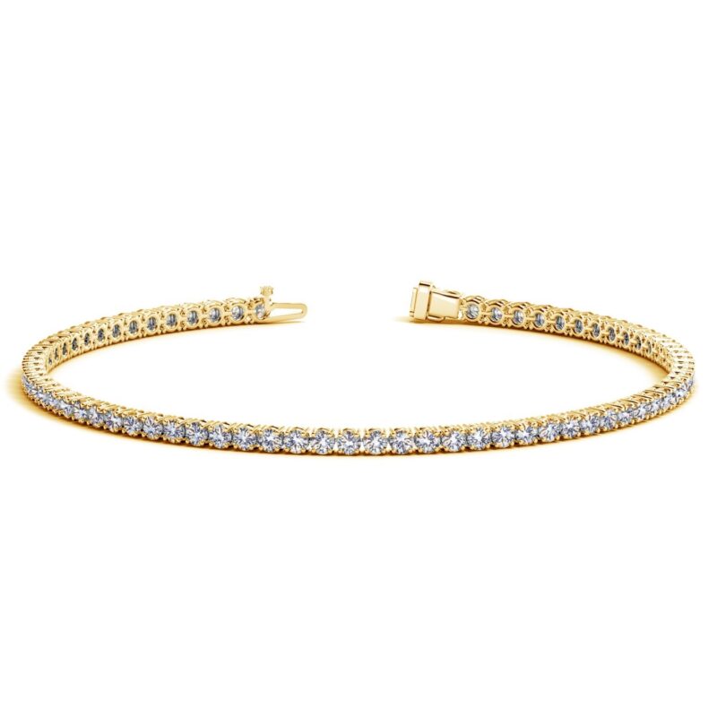 2 carat Lab Grown Diamond Tennis Bracelet 14k Yellow Gold