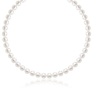 14k Yellow Gold Necklace with White Freshwater Cultured Pearls (6.0mm to 6.5mm)