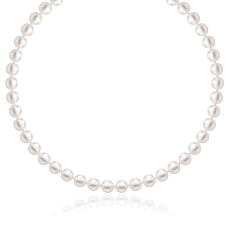14k Yellow Gold Necklace with White Freshwater Cultured Pearls (6.0mm to 6.5mm)