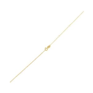 14k Yellow Gold Cable Chain Necklace Adjustable 1 mm