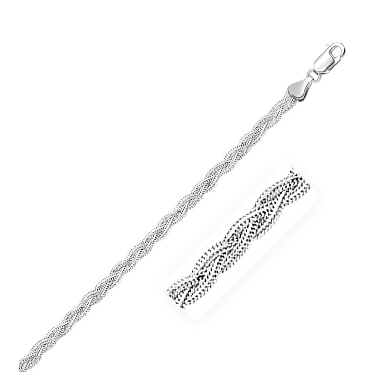14k White Gold Braided Bracelet (3.50 mm)