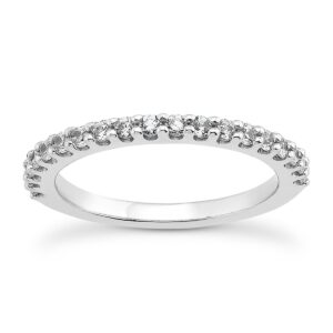 Shared Prong Diamond Wedding Ring Band with U Settings 14k White Gold