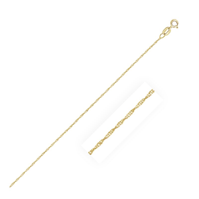 10k Yellow Gold Singapore Chain 0.8 mm