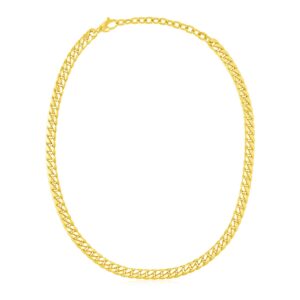 14k Yellow Gold Cuban Chain Choker Necklace