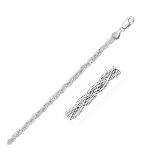 14k White Braided Foxtail Anklet 3.5mm