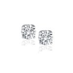 1 Carat Diamond Stud Earrings Four Prong 14k White Gold