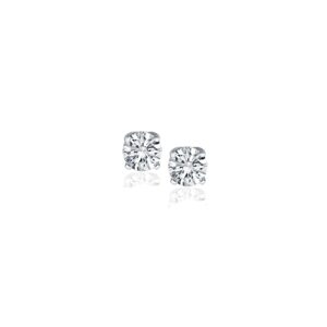 Diamond Four Prong Stud Earrings 1/4 carat 14k White Gold