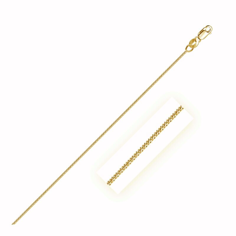 14k Yellow Gold Gourette Chain Necklace 1 mm