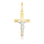 14k Two Tone Gold Crucifix Pendant