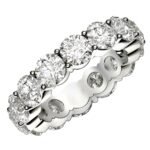 6 Carat Round Cut Lab Grown Diamond Eternity Ring 14k White Gold