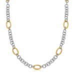 Multi Style Chain Necklace 18k Yellow Gold and Sterling Silver Rhodium Plated
