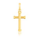 14k Yellow Gold Medium Cross Pendant with Rounded Ends