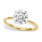 1 1/2 Carat Round Lab Grown Diamond Solitaire Ring Yellow Gold