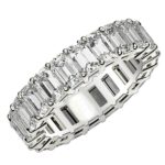 5 Carat Emerald Cut Lab Grown Diamond Eternity Ring White Gold