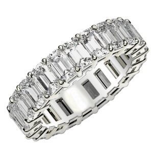 5 Carat Emerald Cut Lab Grown Diamond Eternity Ring White Gold
