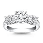 Five Stone Diamond Trellis Engagement Ring White Gold