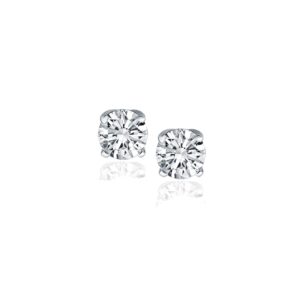 1/2 carat Diamond Stud Earrings 14k White Gold Four Prong