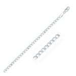 Sterling Silver Curb Style Chain Rhodium Plated (3.70 mm)