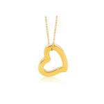 4k Yellow Gold Hollow Heart Pendant